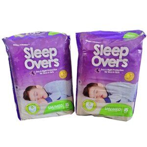 Sleep Overs Size Small/Medium 2 Packs / 30 Total Pants Day & Night Protection